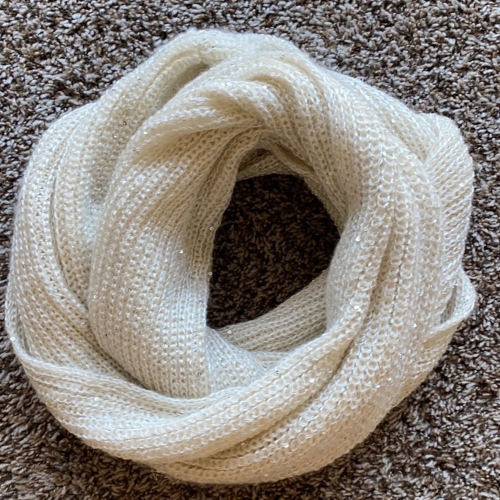 Cream sequin scarf